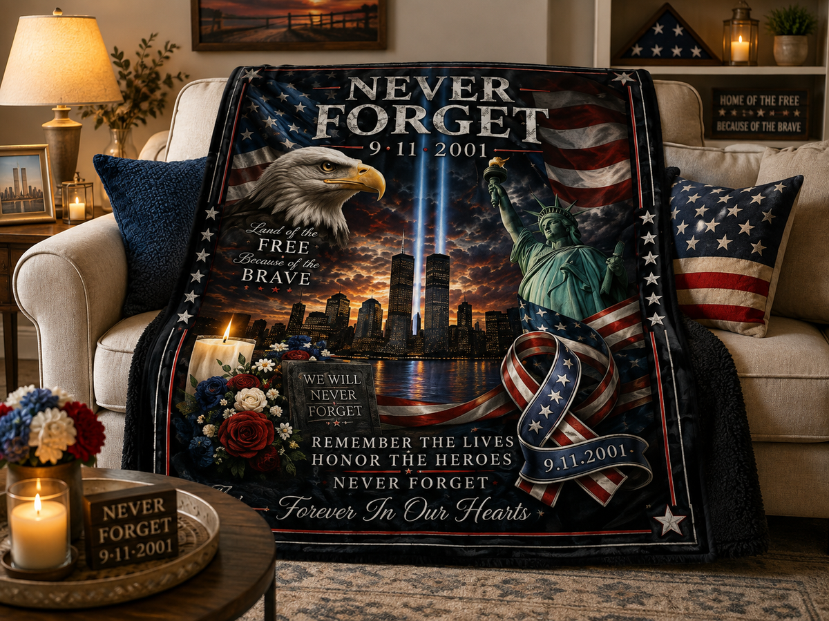 9/11 Never Forget Memorial Blanket – Remember the Lives, Honor the Heroes