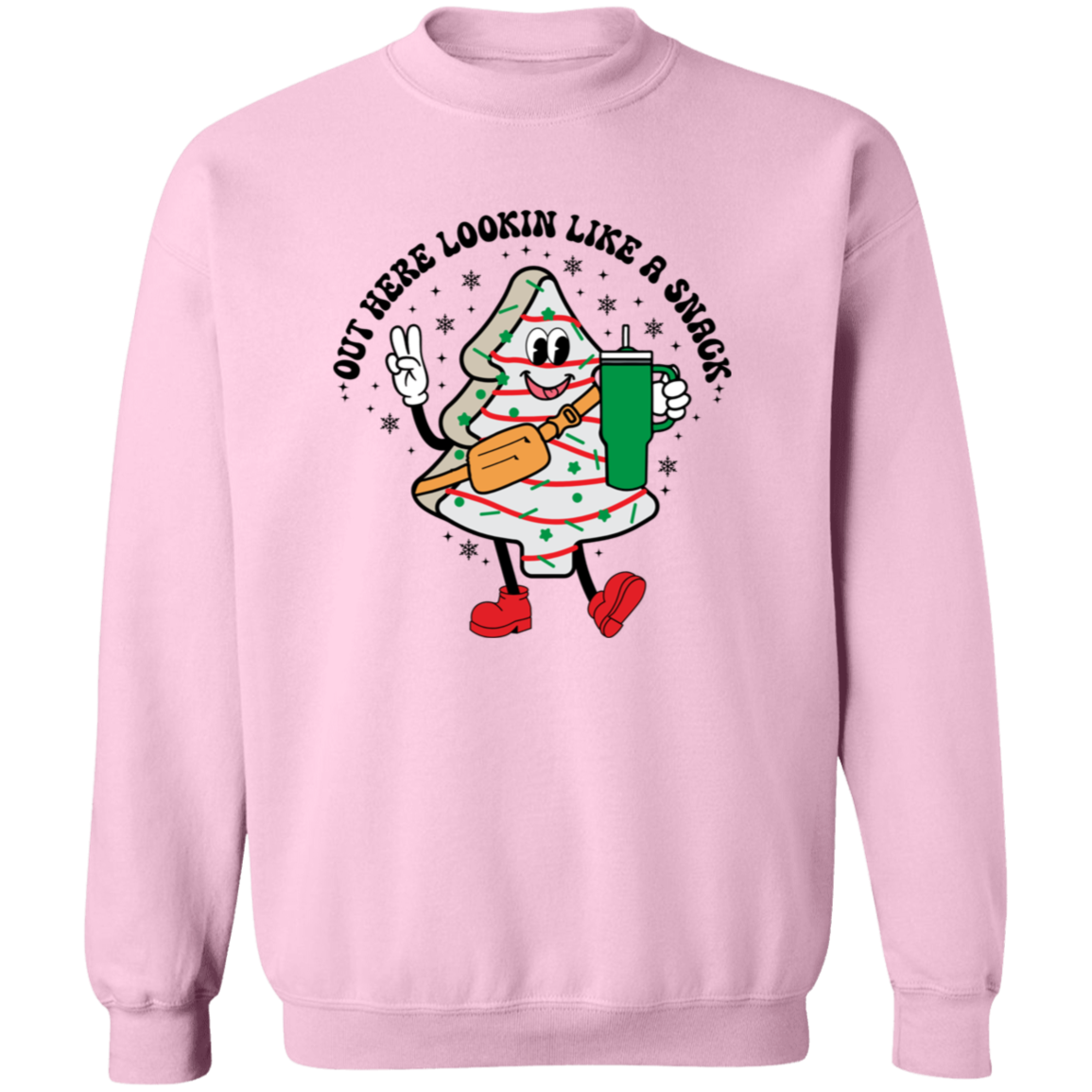 Out Here Lookin' Like a Snack Gildan Crewneck Pullover Sweatshirt