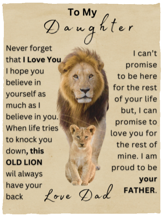 To my discount daughter lion blanket