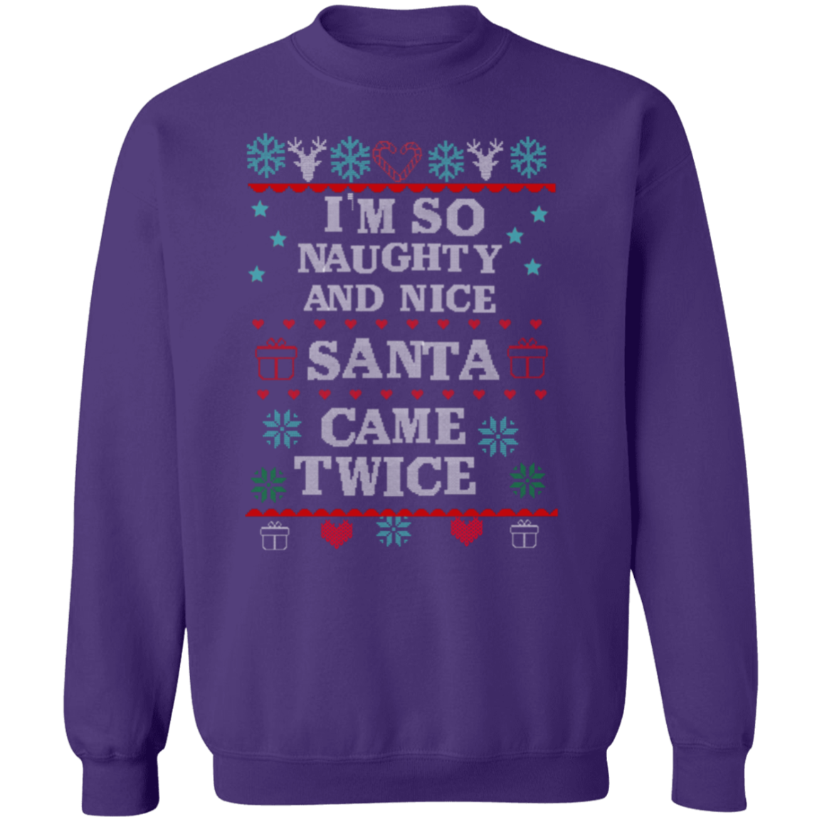 Naughty & Nice Christmas Ugly Crewneck Pullover Sweatshirt