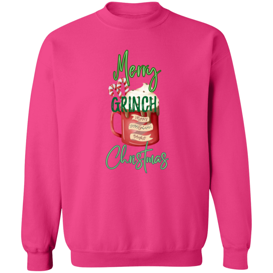 Merry Grinch Christmas Crewneck Pullover Sweatshirt