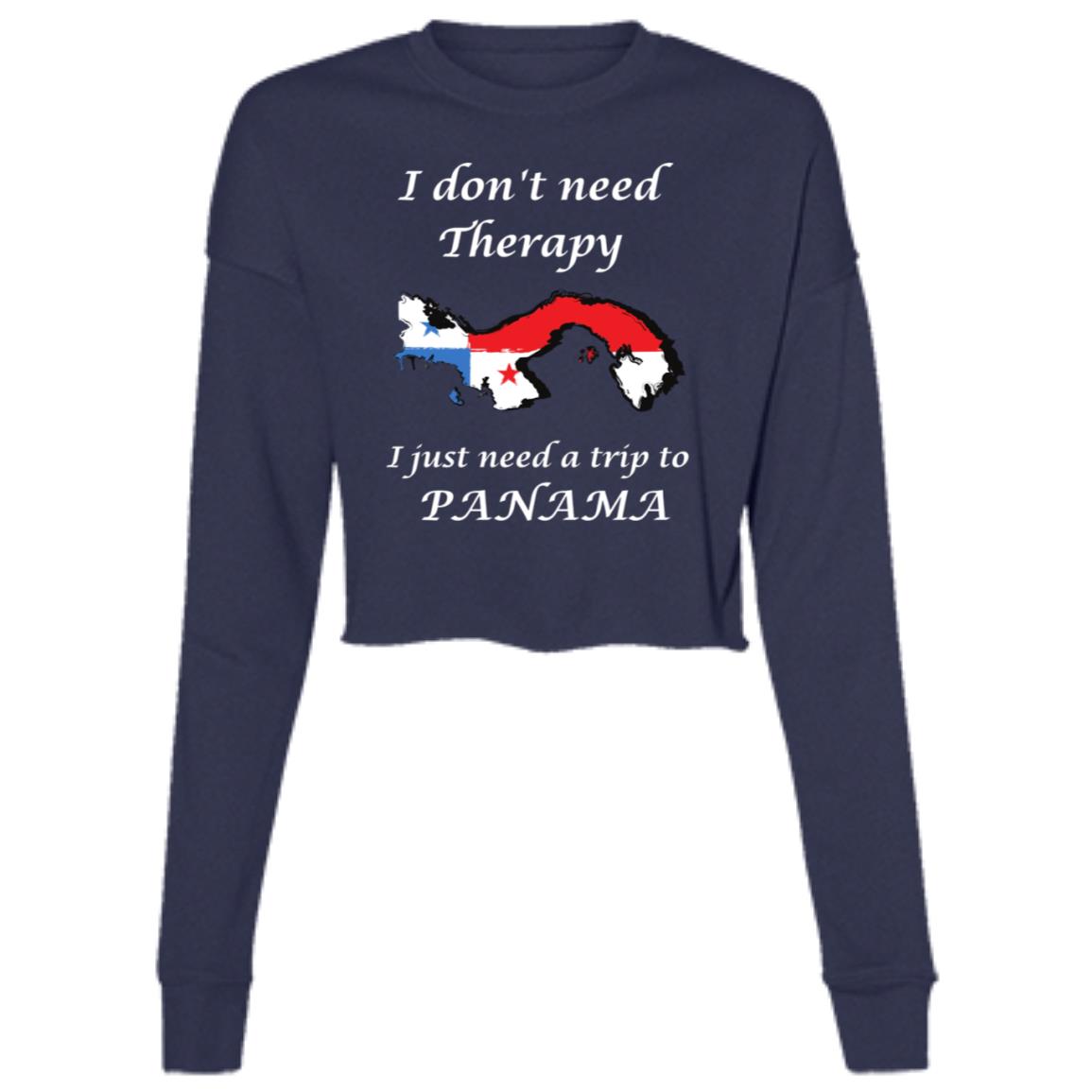 I don't need theraphy Ladies' Cropped Fleece Crew