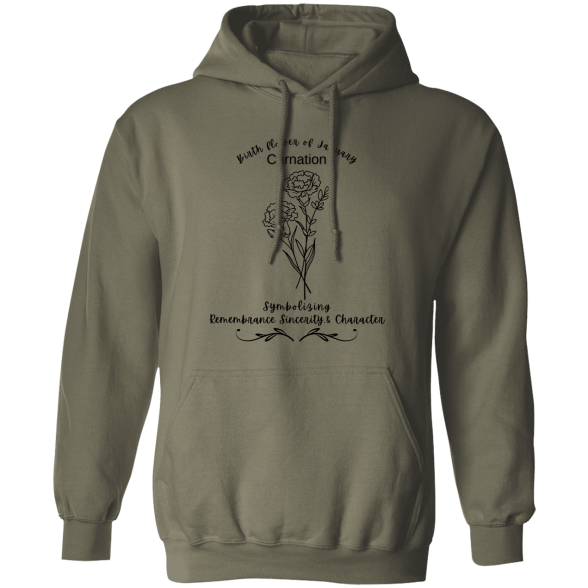 January Birth Flower - Pullover Hoodie