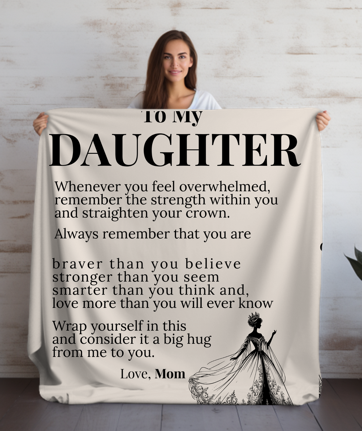 To My Daughter – Love From Mom Inspirational Blanket | Meaningful Gift for Daughter