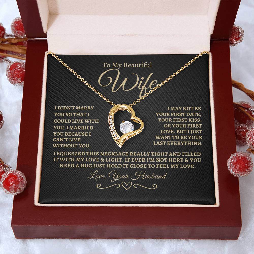 To My Beautiful Wife | Forever Love Necklace,,,bg