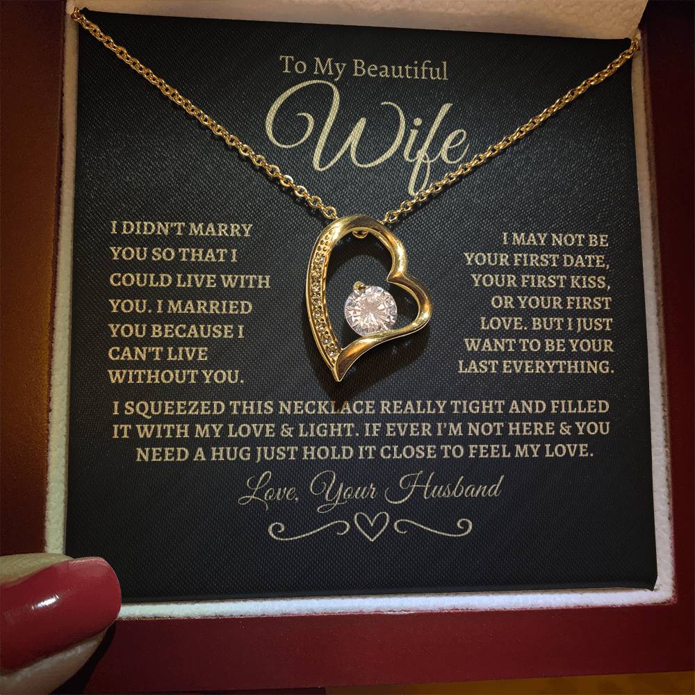 To My Beautiful Wife | Forever Love Necklace,,,bg