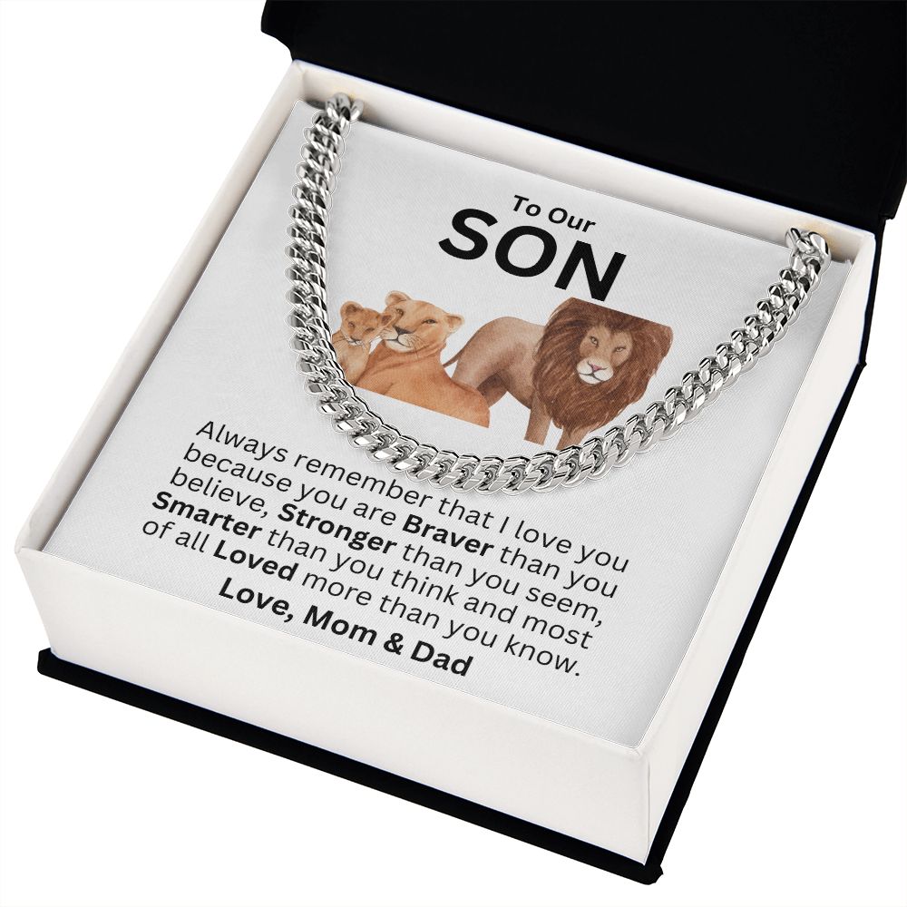 To Our Son | Braver than you believe| Cuban Link Chain