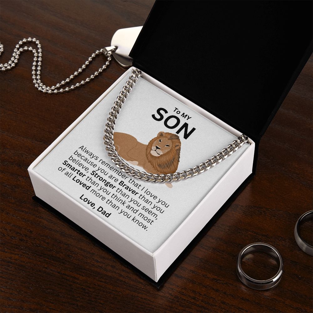 To My Son | You are Braver than you Believe | Cuban Link Chain