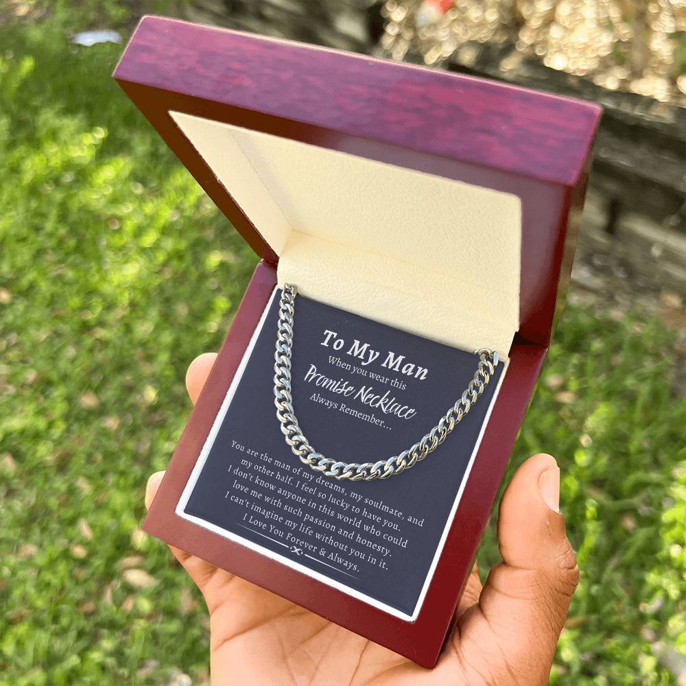 To My Man | Promise Necklace | Cuban Link Chain