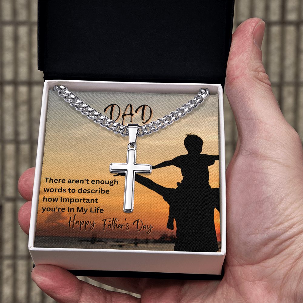 Father's Day| Cuban Chain with Artisan Cross Necklace