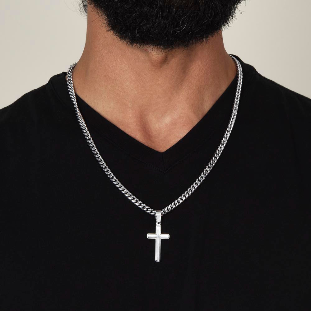HOPE | CUBAN CHAIN | ARTISAN CROSS NECKLACE
