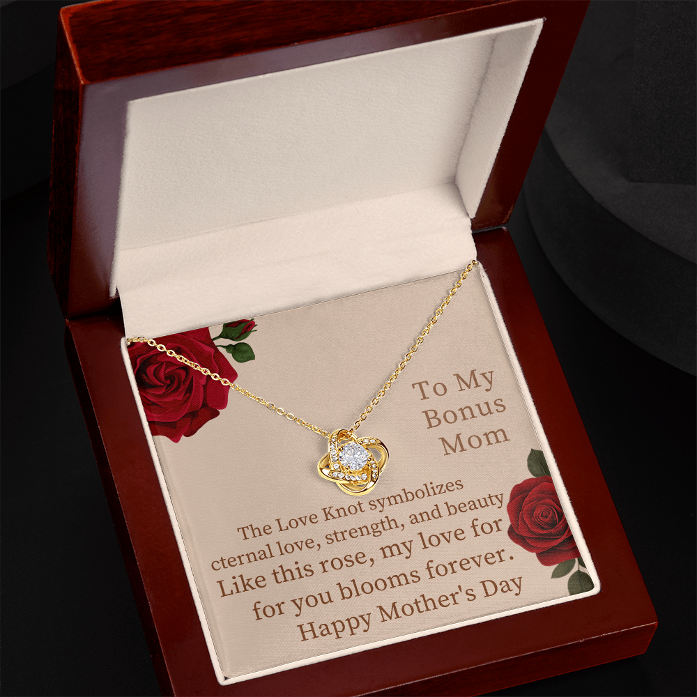 To My Bonus Mom- Love Knot Necklace