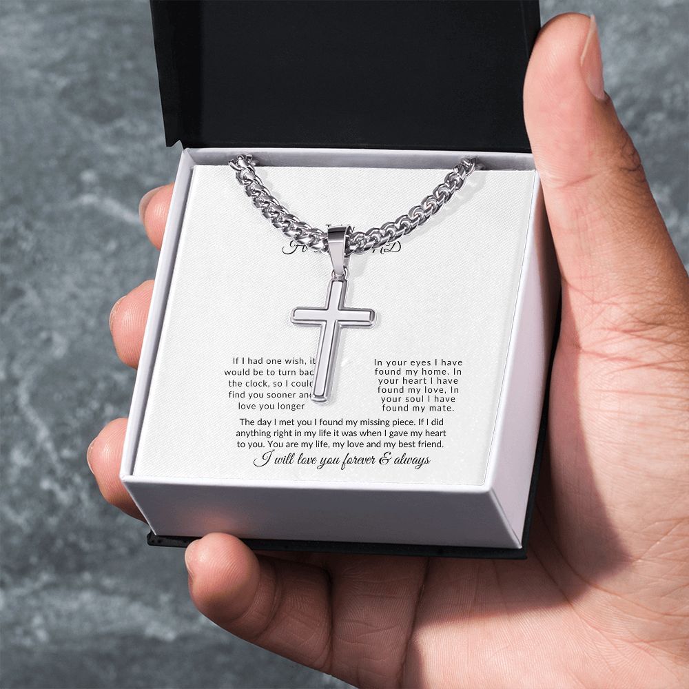 To My Husband | In You I Found My Love | Artisan Cross Necklace