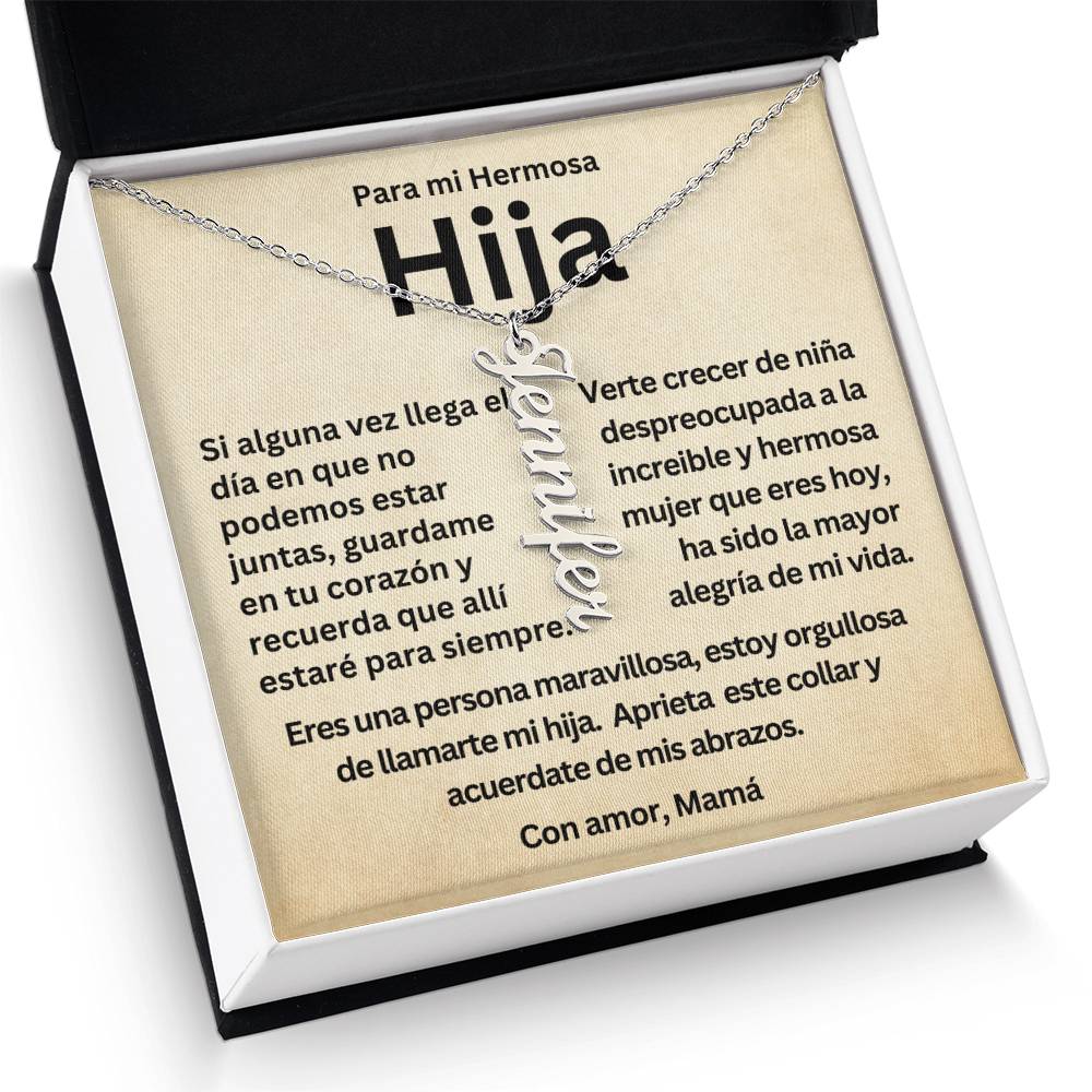 A mi hermosa hija | guardame siempre en tu corazón | Personalized Necklace