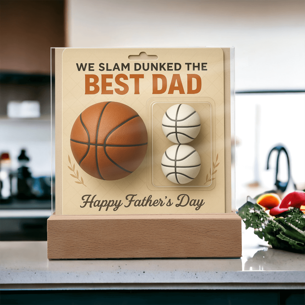 We Slam Dunked - The Best Dad - Acrylic Square Plaque