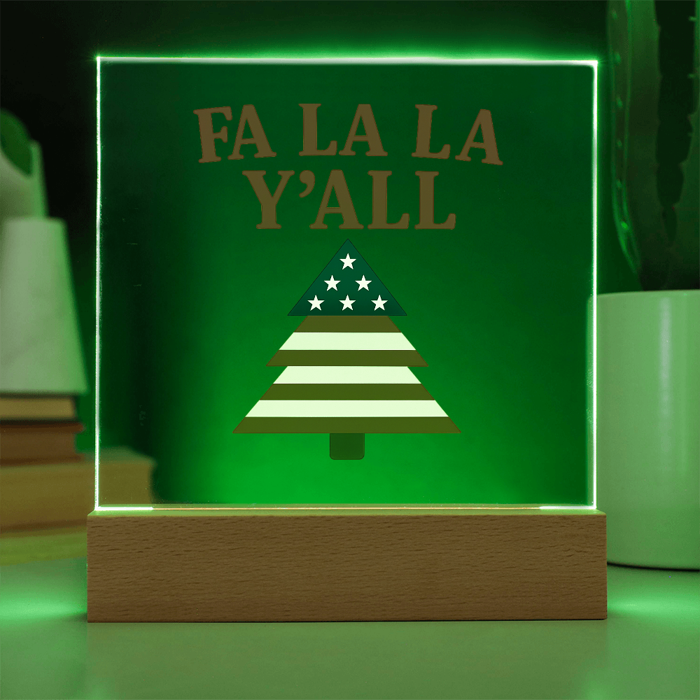 FA LA LA Y'ALL – Patriotic Christmas Acrylic