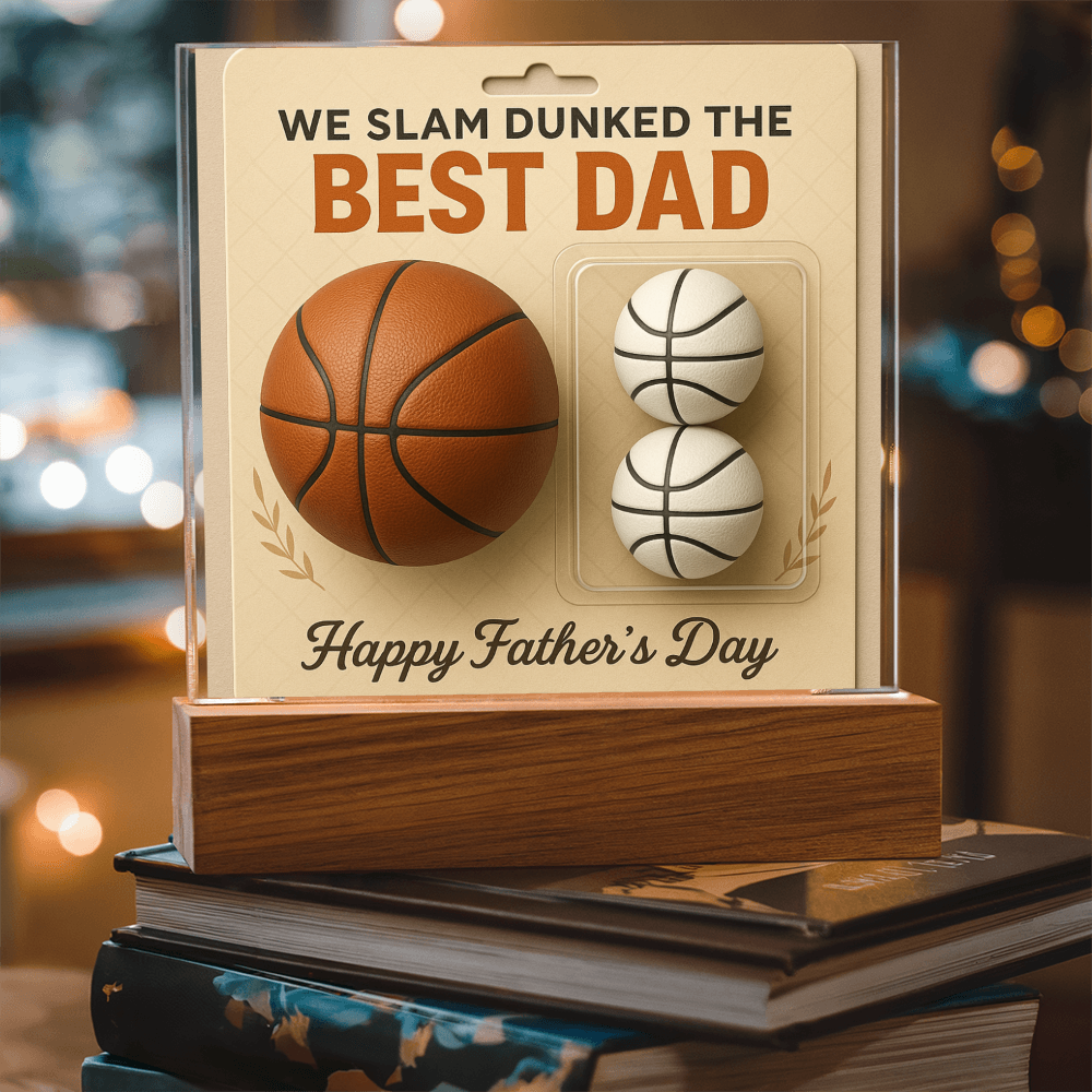 We Slam Dunked - The Best Dad - Acrylic Square Plaque