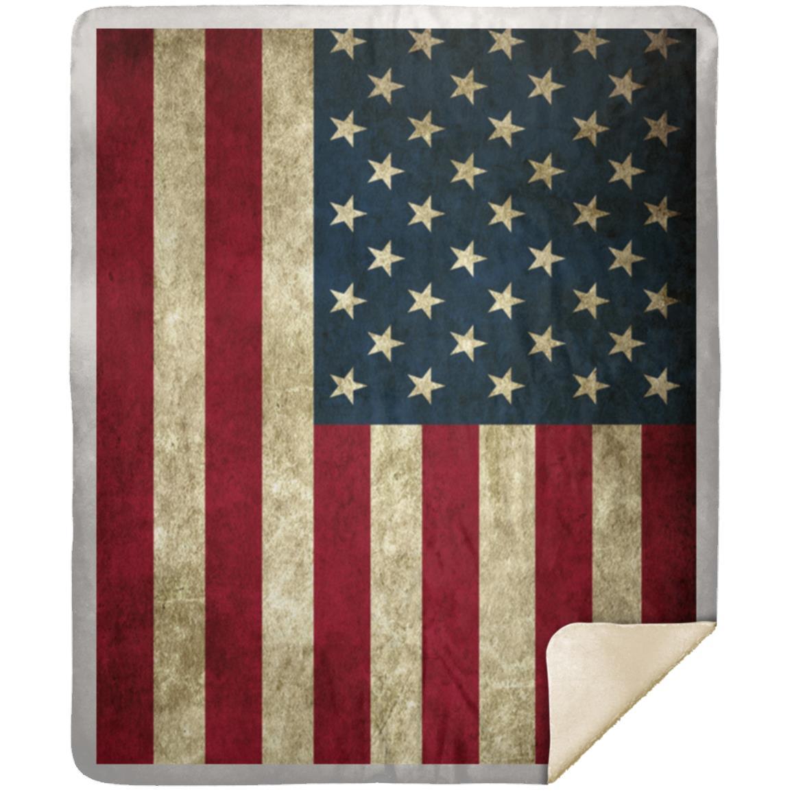 US Flag - Premium Mink Sherpa Blanket 50x60