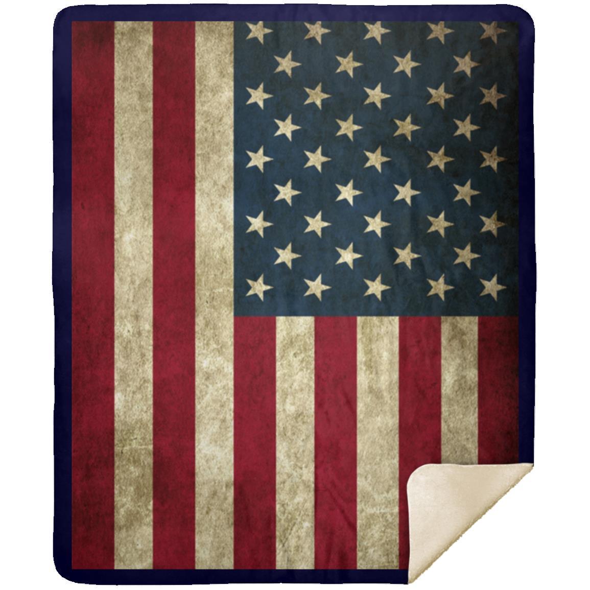 US Flag - Premium Mink Sherpa Blanket 50x60