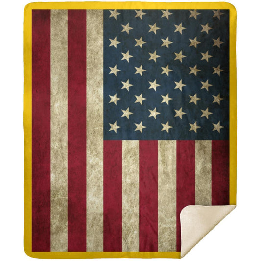 US Flag - Veterans Day - Premium Mink Sherpa Blanket 50x60
