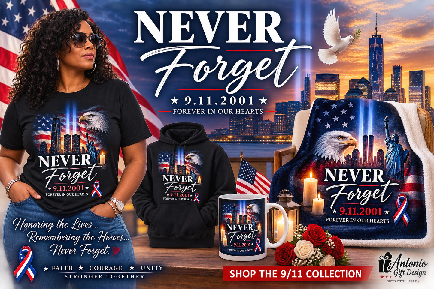Never Forget 9/11 Memorial Mug | 11oz & 15oz