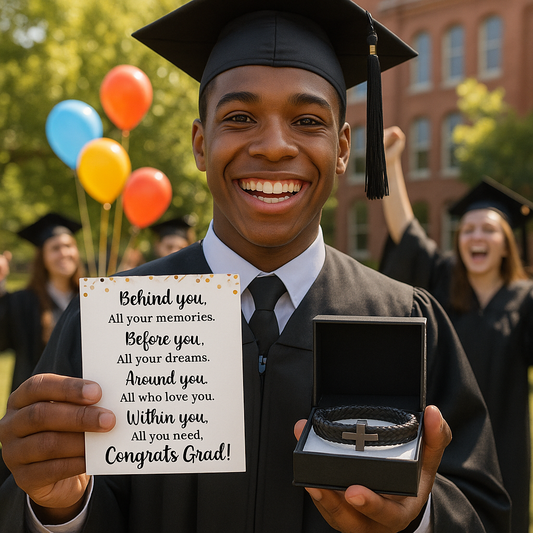 Congrats Grad  |  Men's Cross Bracelet