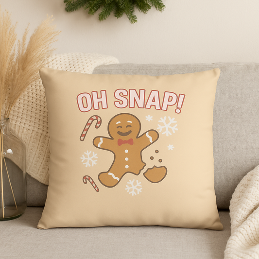 Cute Gingerbread Cookie Pillow | Funny Christmas Accent Pillow