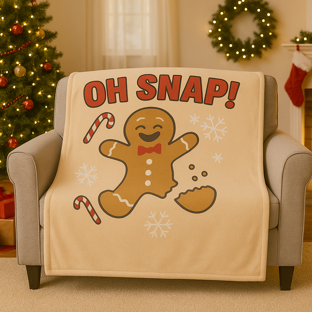 Oh Snap! Cozy Gingerbread Christmas Blanket 50x60