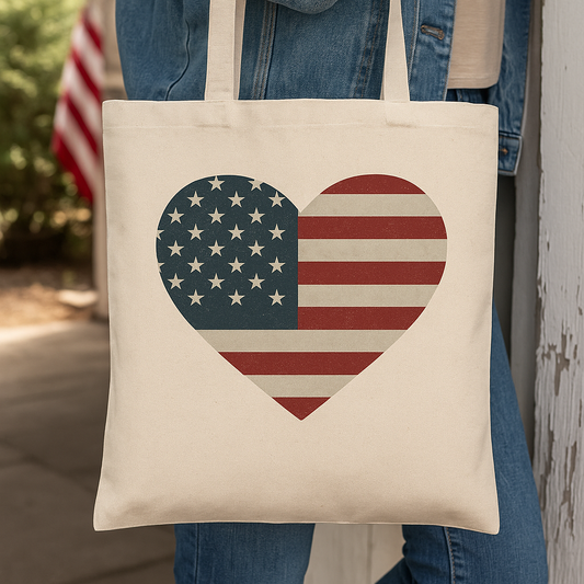 Heart Flag Tote Bag