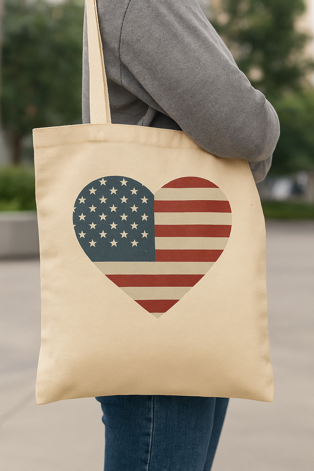 Heart Flag Tote Bag