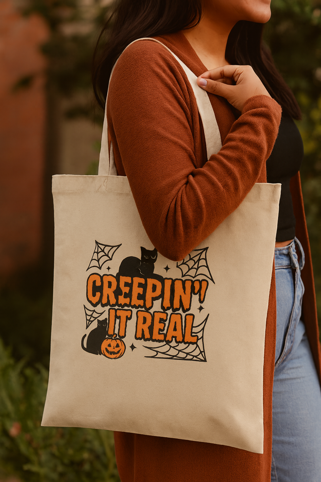 Creepin' it Real Tote Bags