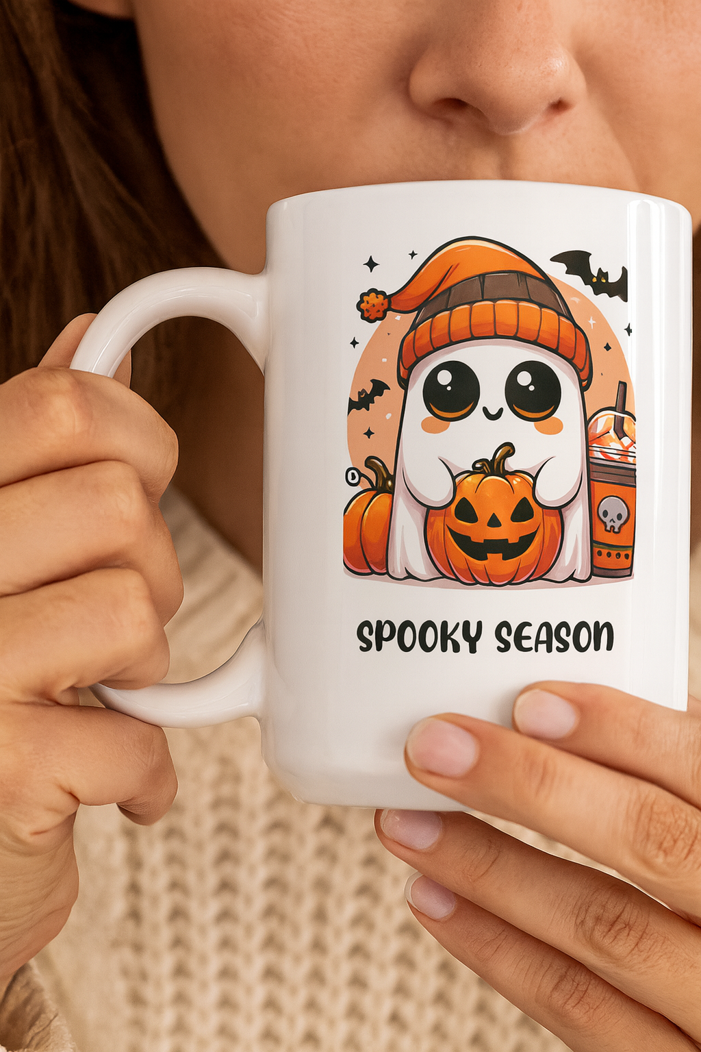 Halloween Ghost Coffee  15oz White Mug