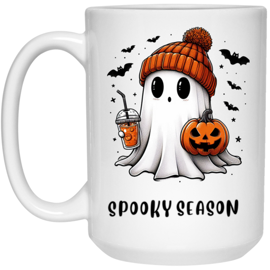 Halloween Ghost Coffee 15oz  White Mug