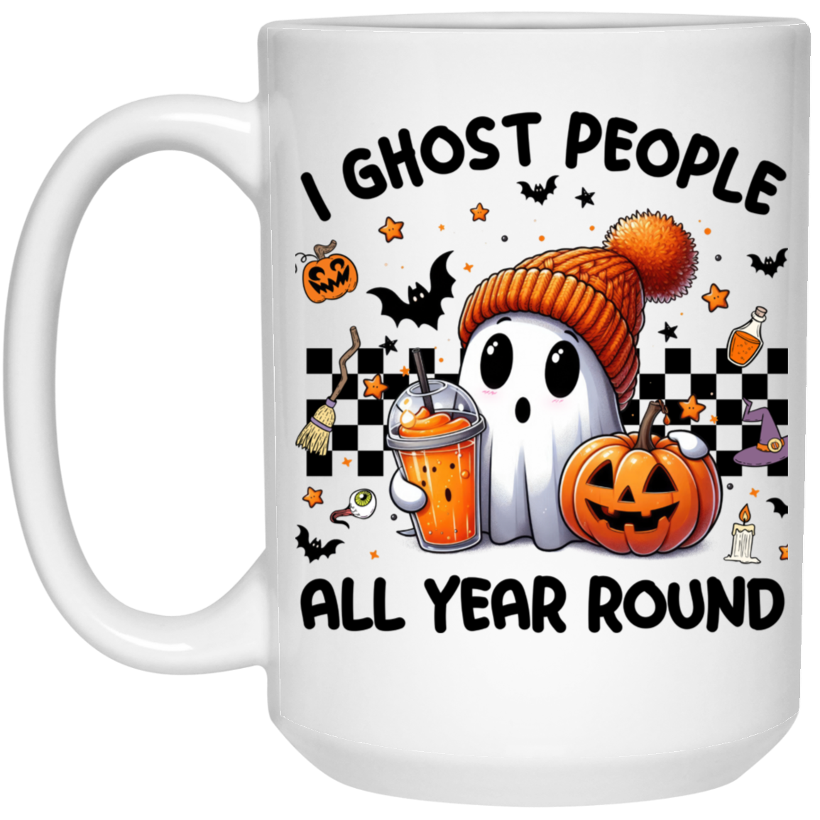 Halloween Ghost Coffee 15oz  White Mug