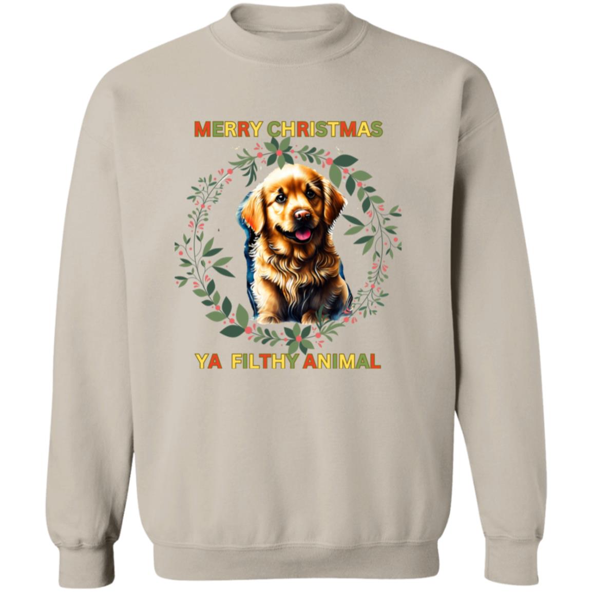 Merry Christmas, Ya Filthy Animal Crewneck Pullover Sweatshirt