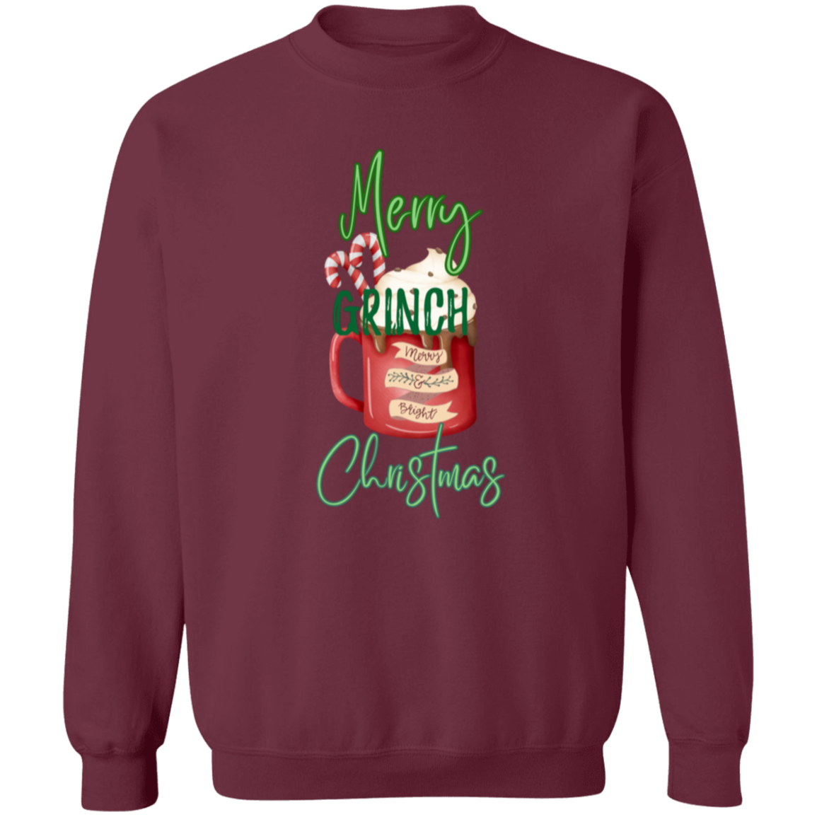 Merry Grinch Christmas  Crewneck Pullover Sweatshirt