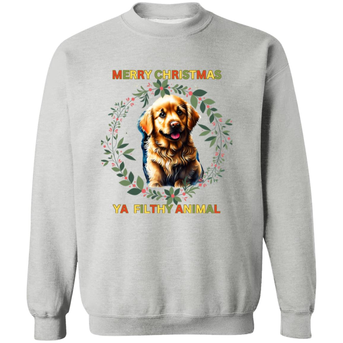 Merry Christmas, Ya Filthy Animal Crewneck Pullover Sweatshirt
