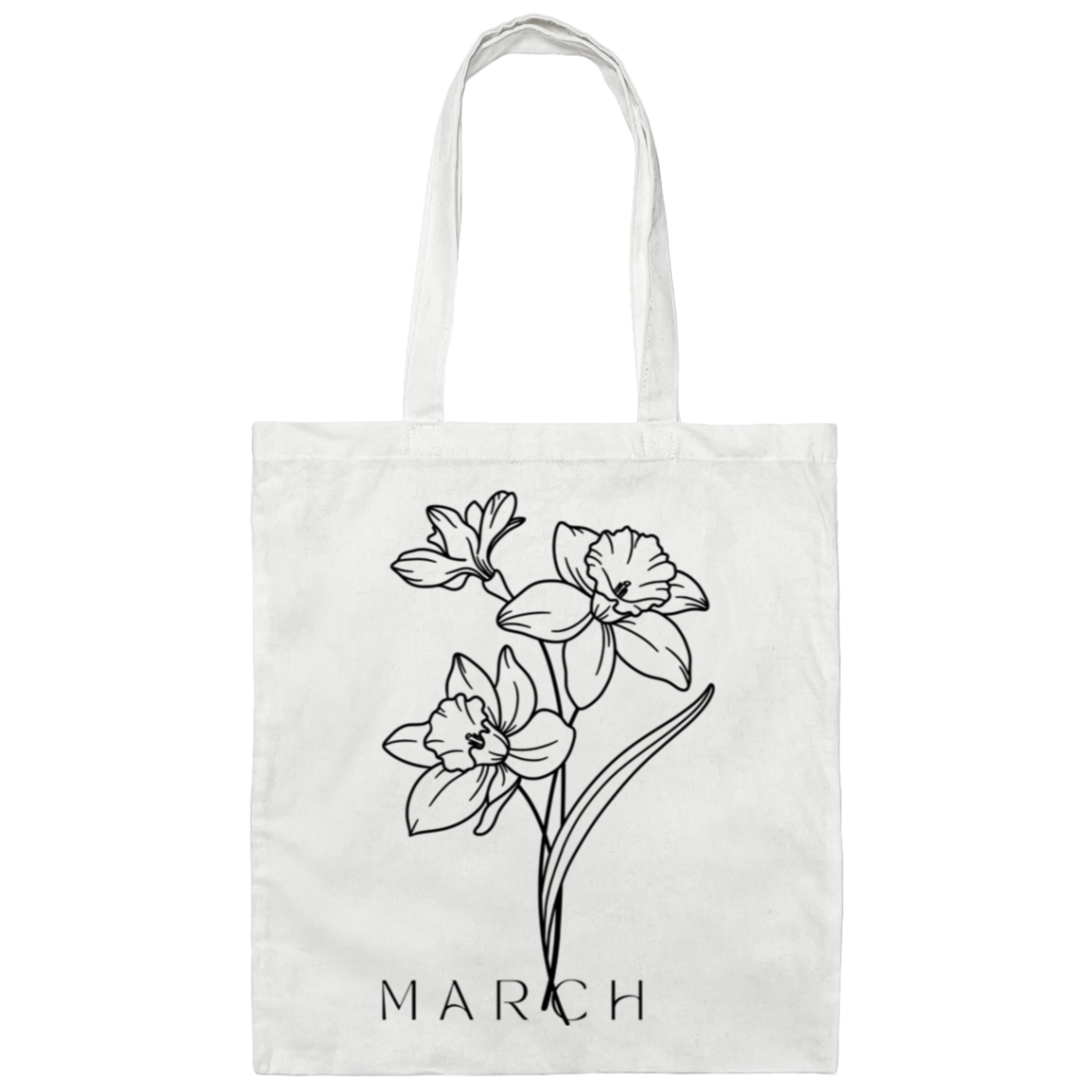 Canvas Tote Bag, March birth flower