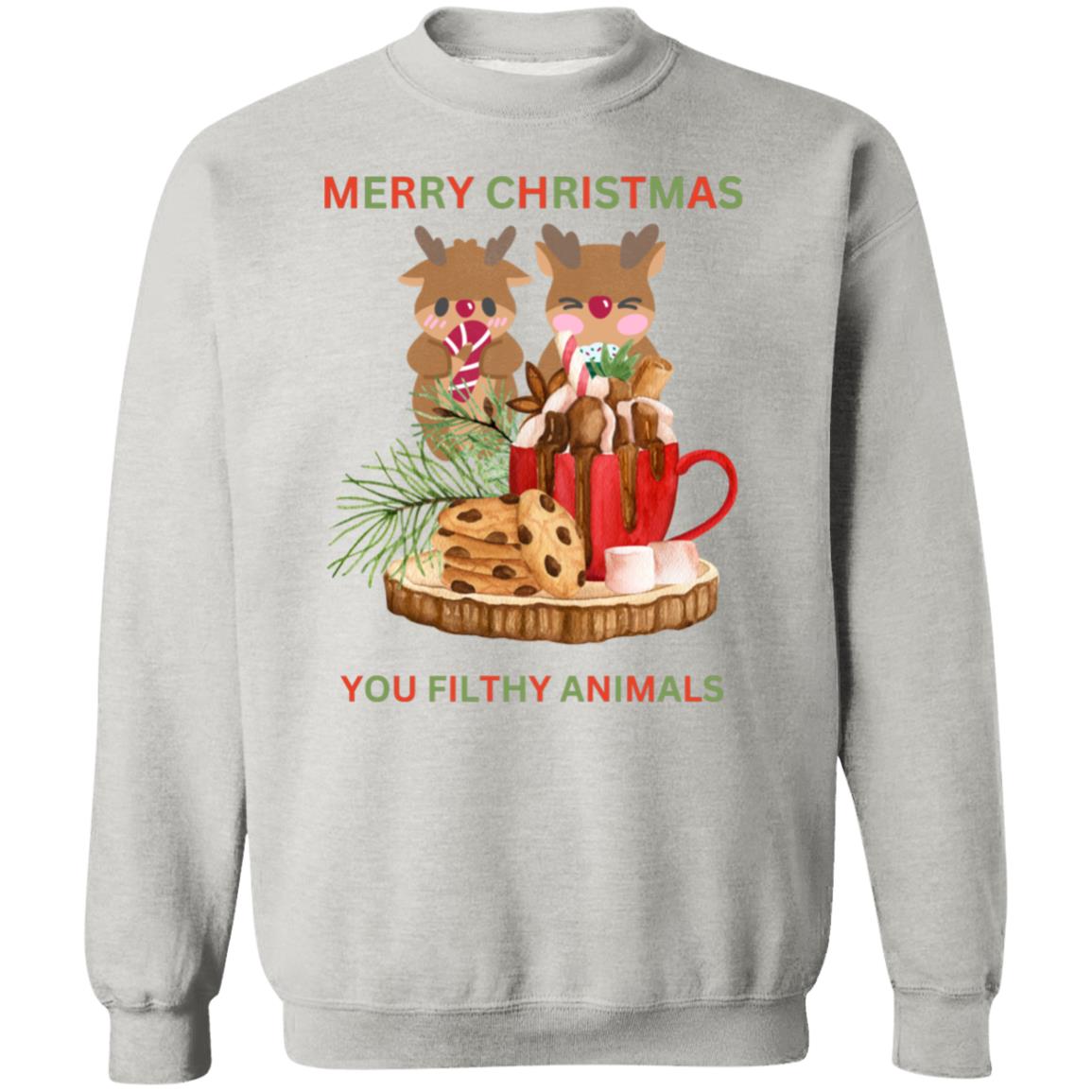Ya Filthy Animal- Christmas  Crewneck Pullover - Sweatshirt