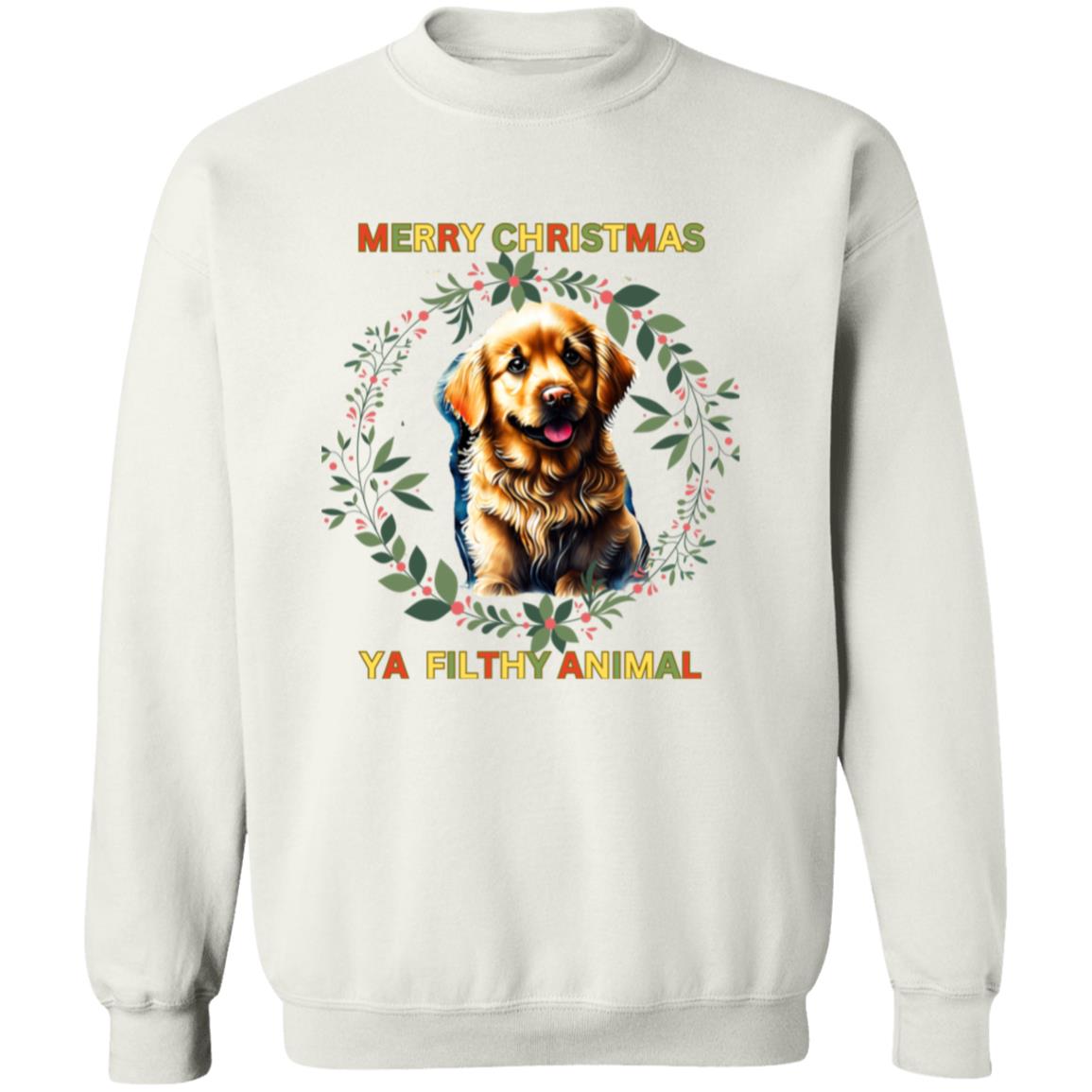 Merry Christmas, Ya Filthy Animal Crewneck Pullover Sweatshirt