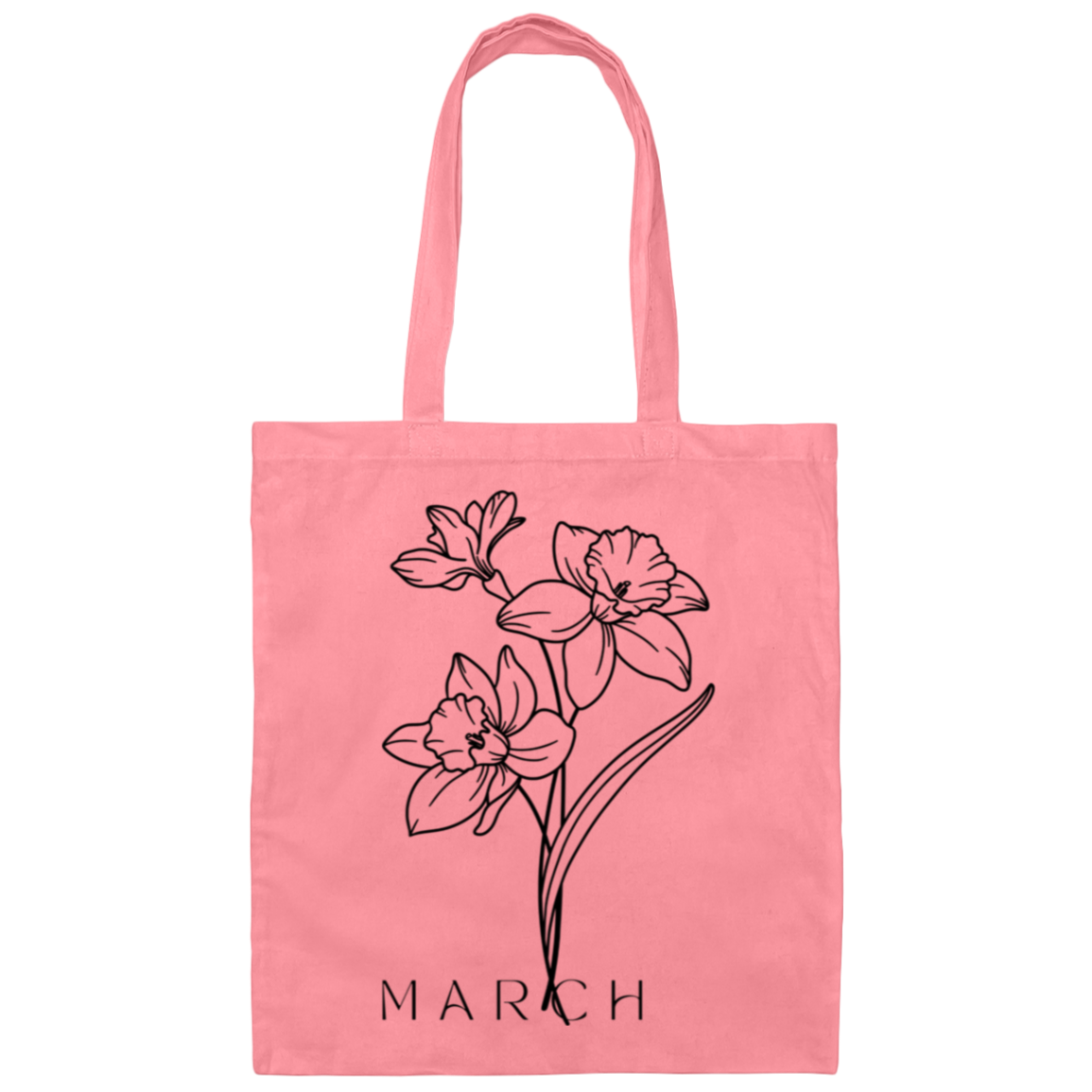 Canvas Tote Bag, March birth flower