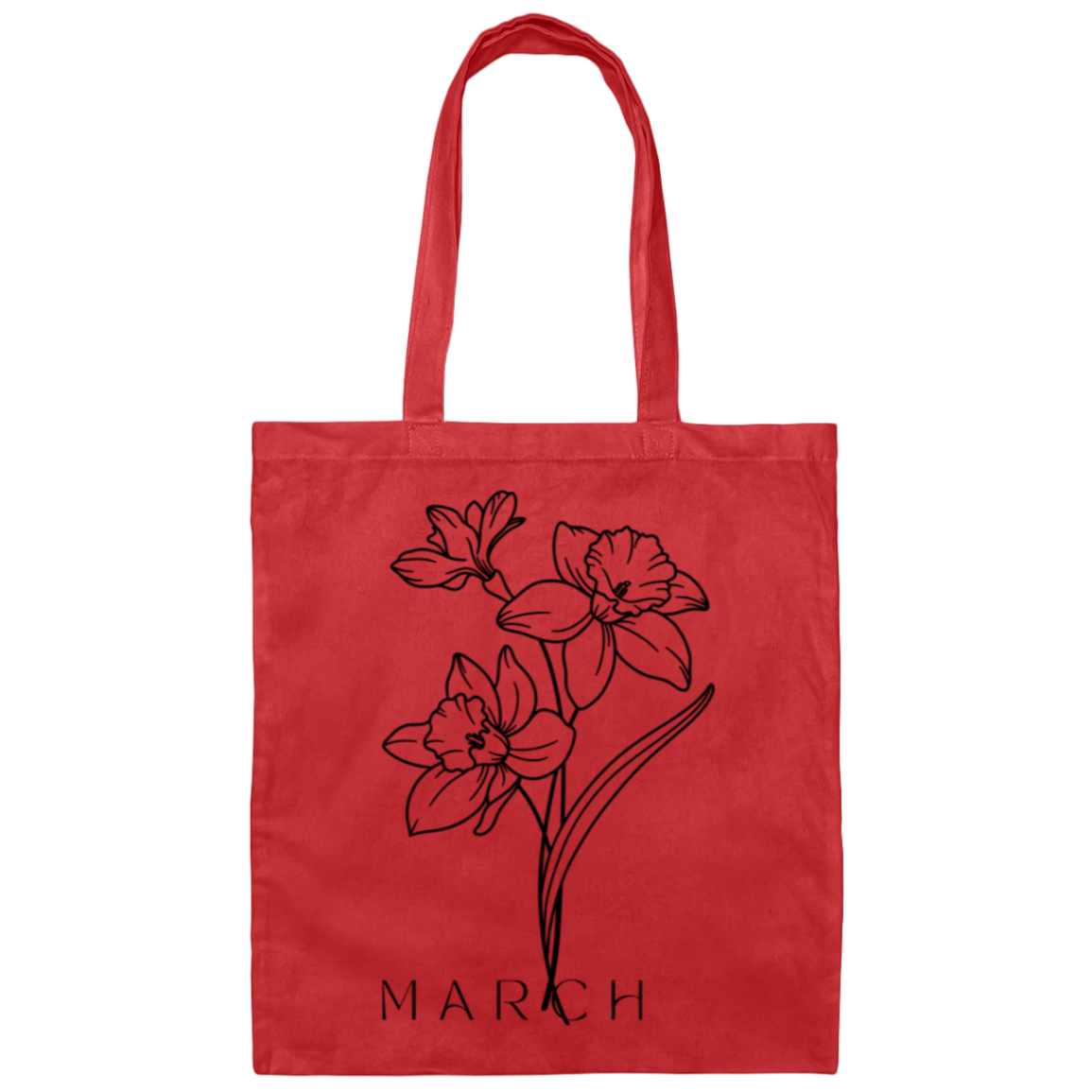 Canvas Tote Bag, March birth flower