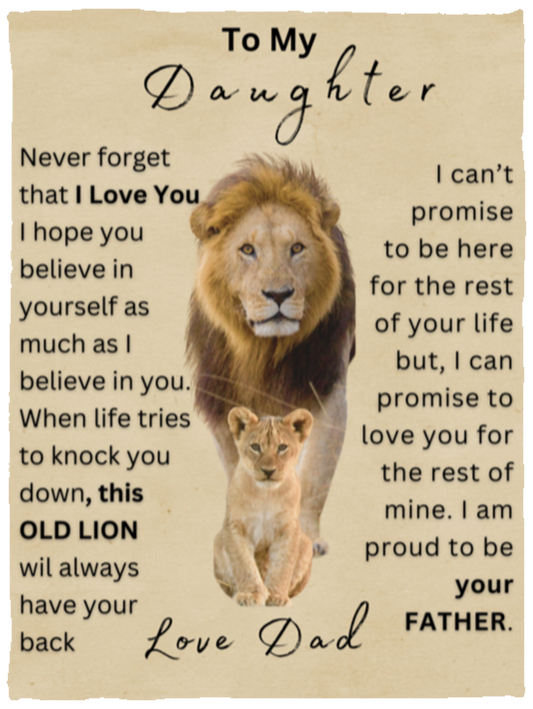 To My Daughter | This OLD LION |  Cozy Plush Fleece Blanket - 30x40
