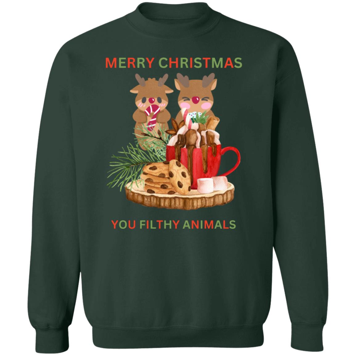 Ya Filthy Animal- Christmas  Crewneck Pullover - Sweatshirt