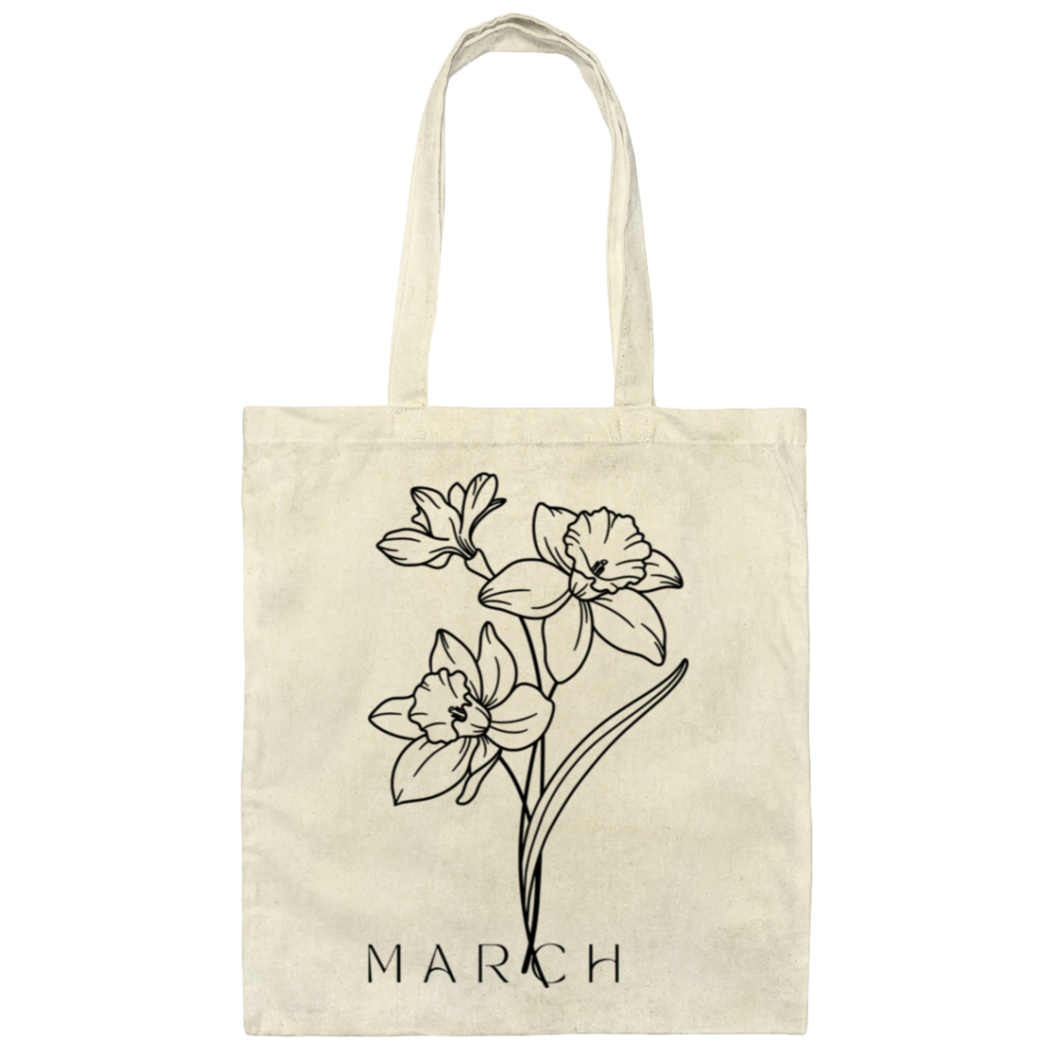 Canvas Tote Bag, March birth flower