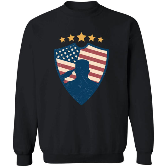 US Flag Shield  Crewneck Pullover Sweatshirt