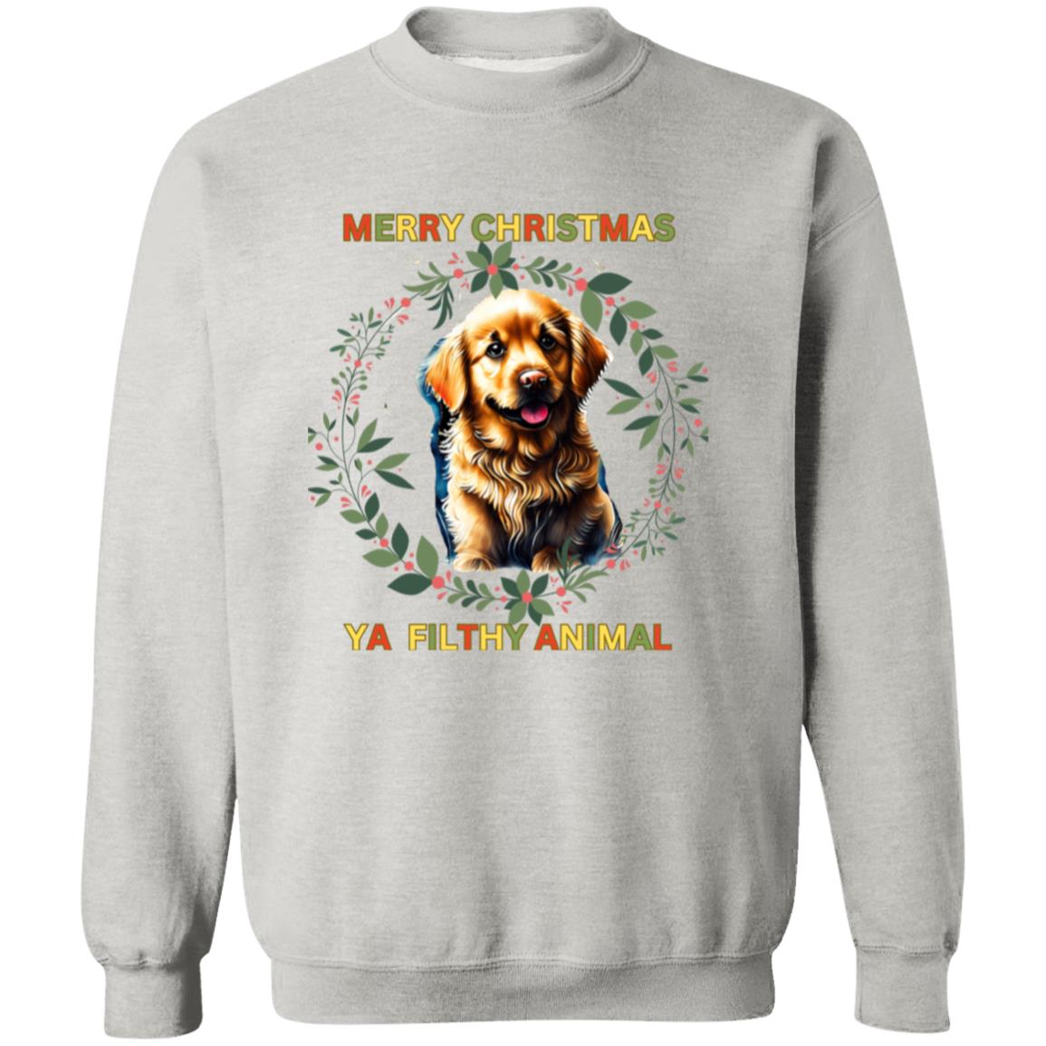 Merry Christmas, Ya Filthy Animal Crewneck Pullover Sweatshirt