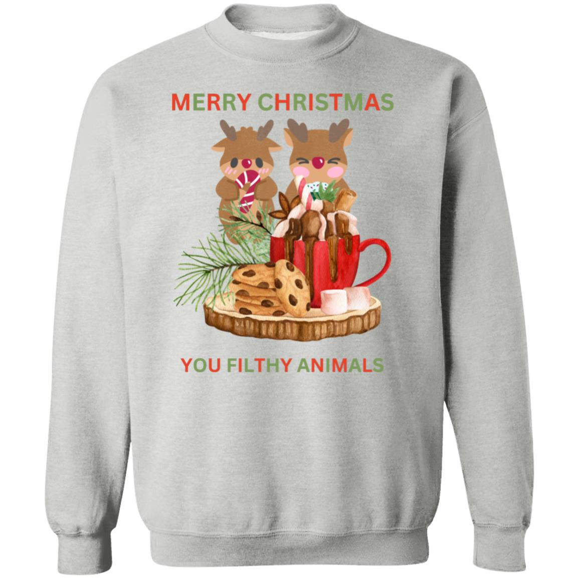 Ya Filthy Animal- Christmas  Crewneck Pullover - Sweatshirt