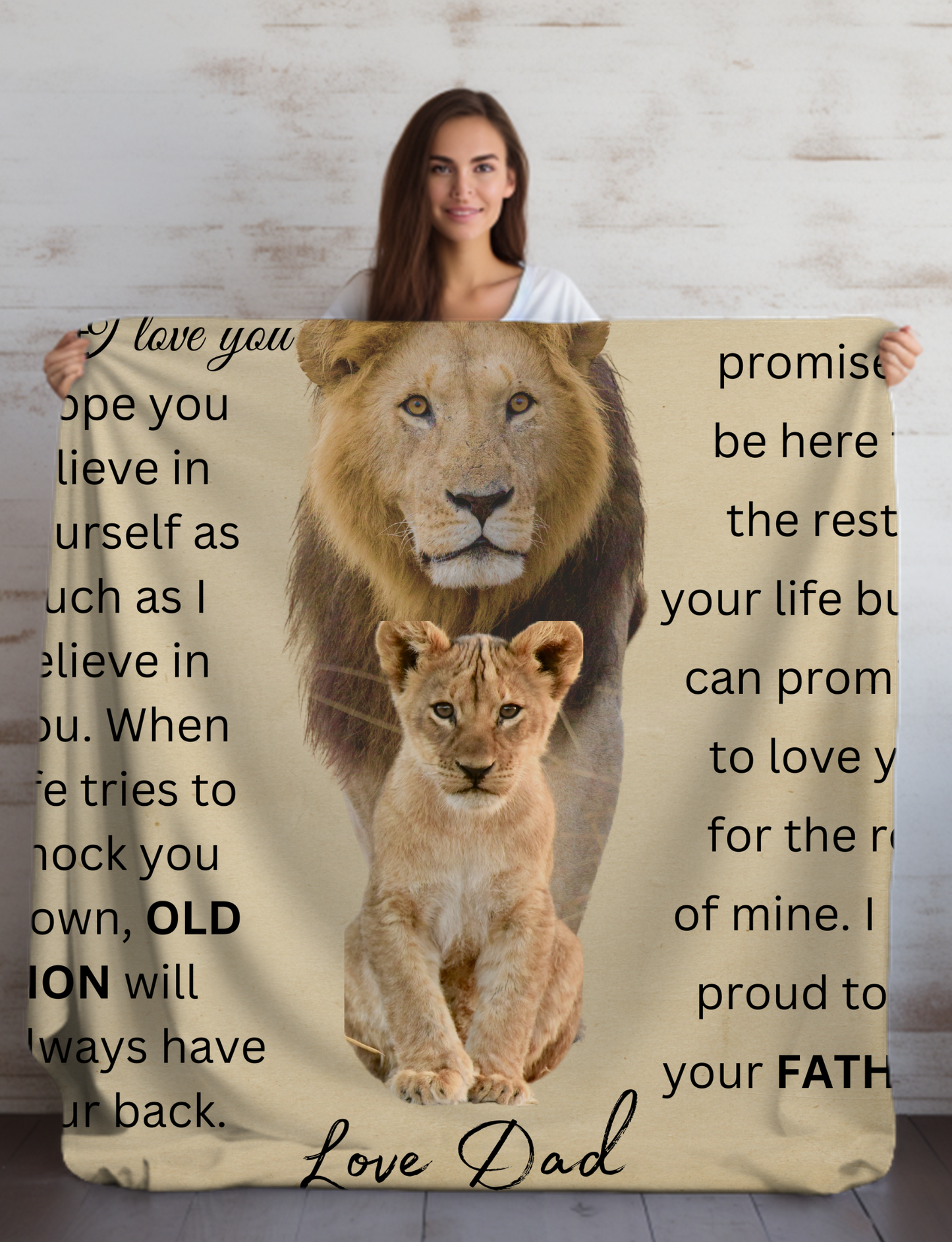 To My Daughter | Old Lion | Cozy Plush Fleece Blanket - 50x60