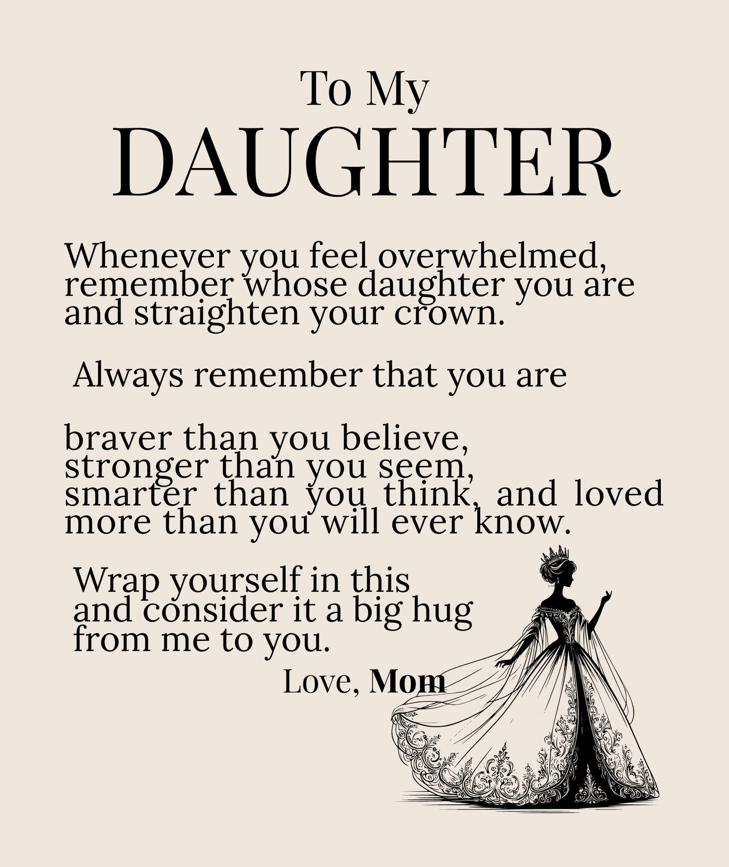 To My Daughter from Mom  More than a Blanket- A Gift She Will Treasure Forever